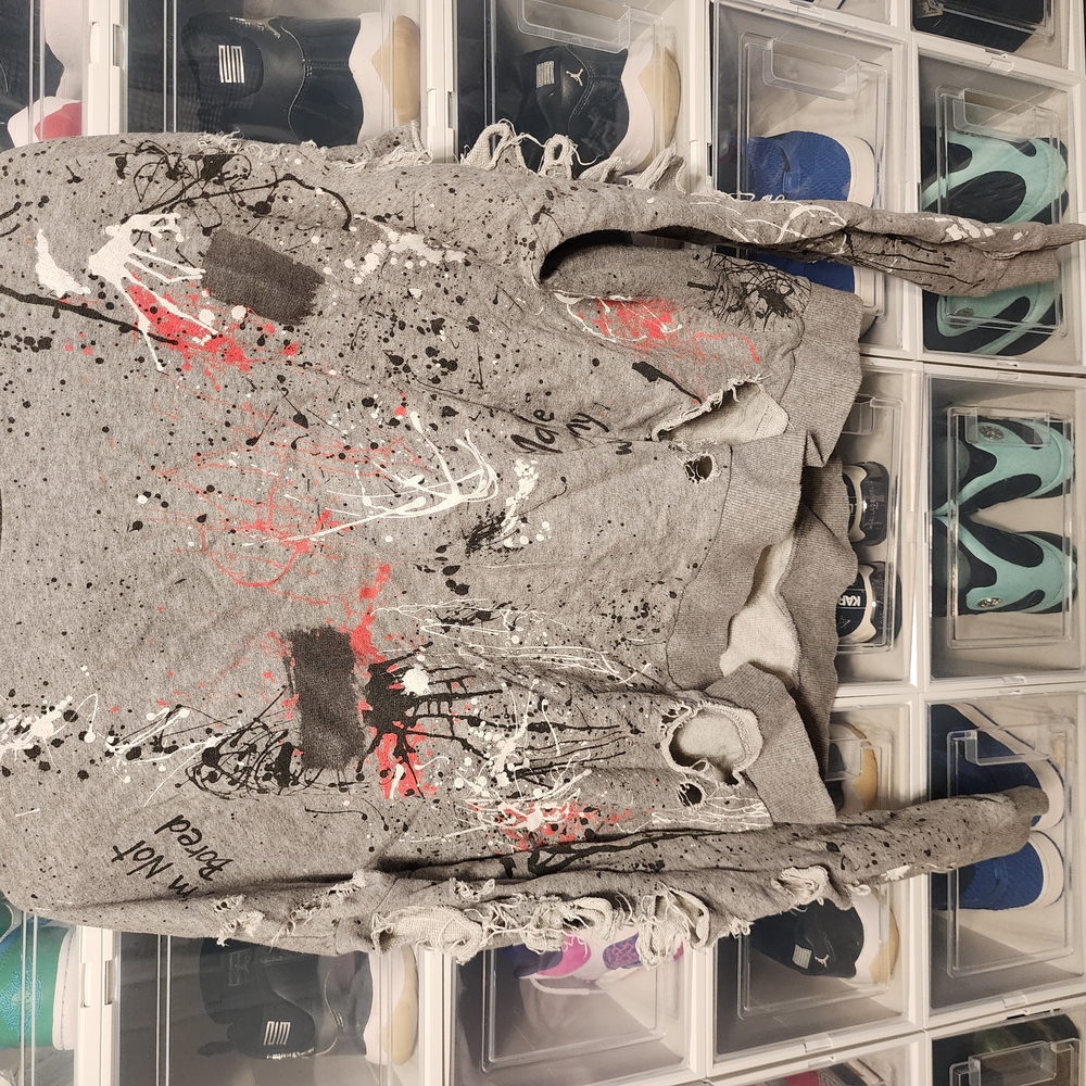 Womens Zara Gray Distressed Sweatshirt